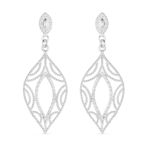 Brinco Prateado Folha de Gala