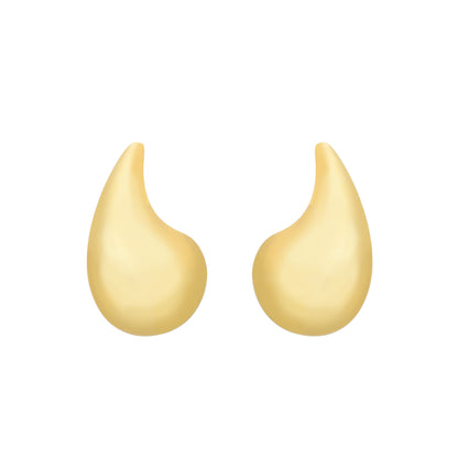 Brinco Dourado Gota Curvada Grande