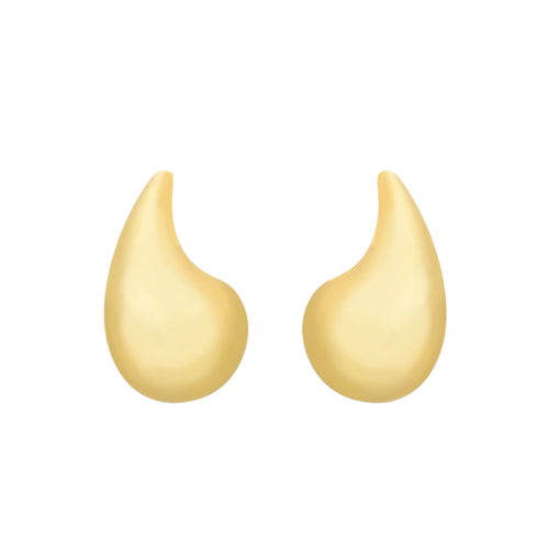 Brinco Dourado Gota Curvada Grande