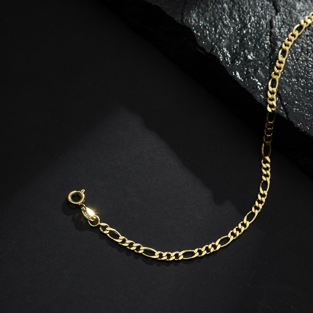 Pulseira Dourada Masculina Elo 3 por 1 &#8211; 4mm - Galeria