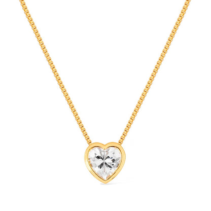 Colar Dourado de Pedra Natural em formato de Coração