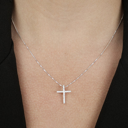 Colar de Cruz Cravejada de Zircônias em Prata 925 - Galeria