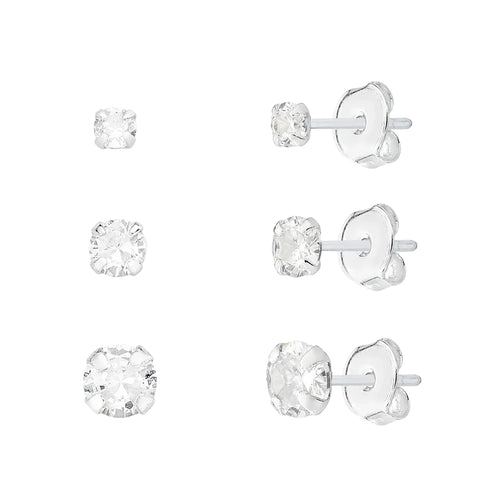 Trio de Ponto de Luz Redondo em Prata 925