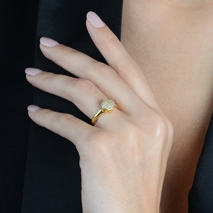 Anel Dourado Chuveirinho Cravejado de Zircônia - Galeria