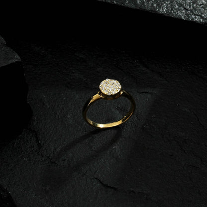 Anel Dourado Chuveirinho Cravejado de Zircônia - Galeria