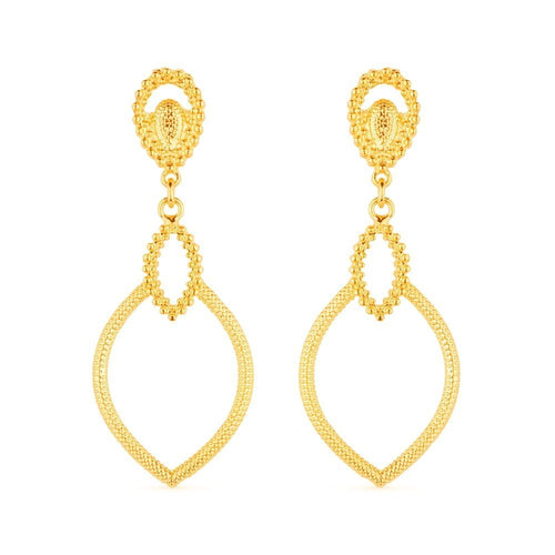 Brinco Dourado Luxo Gota de Gala