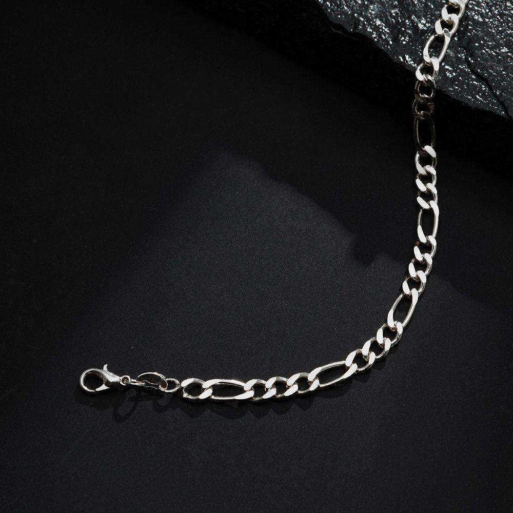 Pulseira Prateada Masculina Elo 3 por 1 &#8211; 5mm - Galeria