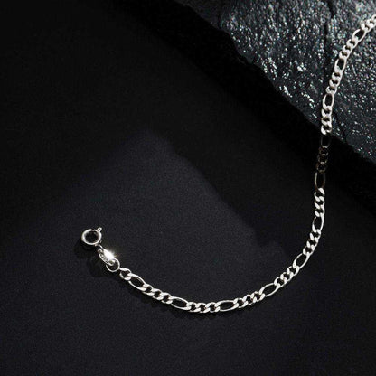 Pulseira Prateada Masculina Elo 3 por 1 &#8211; 4mm - Galeria